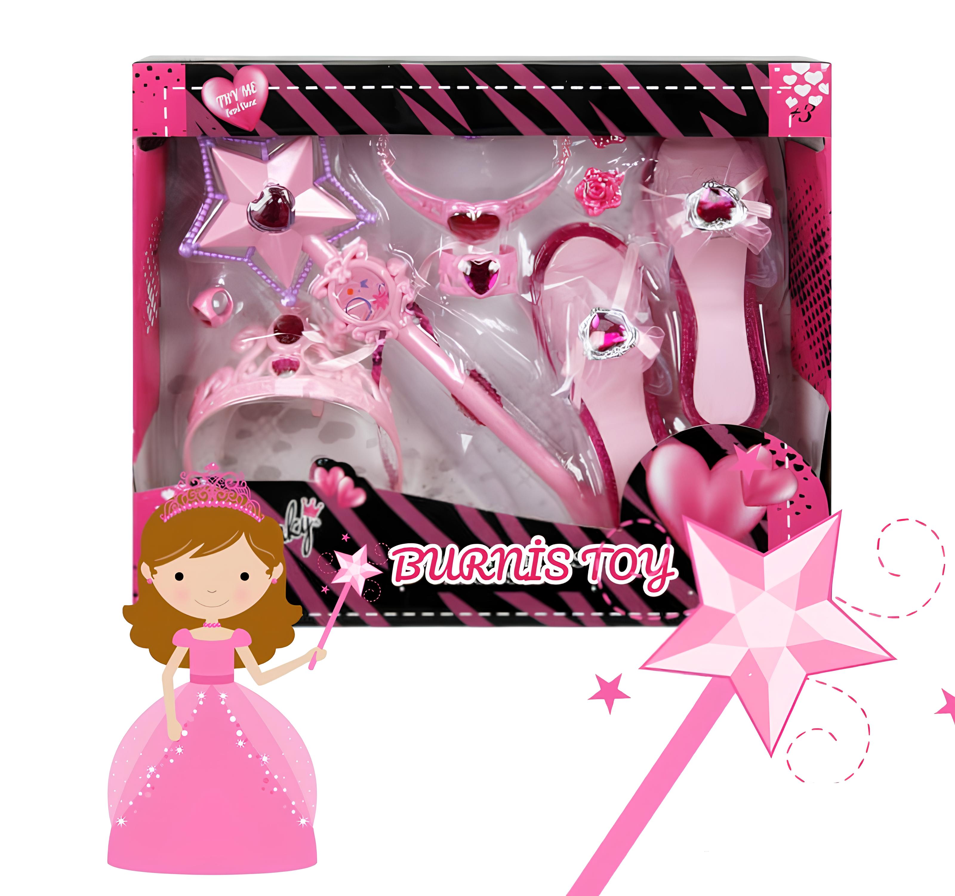Sesli ve Işıklı Peri Masalı Güzellik Seti Prenses Aksesuarları Barbie Oyuncak Seti 9 Parça