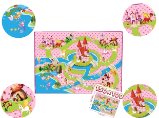 Küçük Prenseslerin Büyülü Dünyası Masal Dünyasına Açılan Kapı Prenses Oyun Halısı 150 x1 00 cm